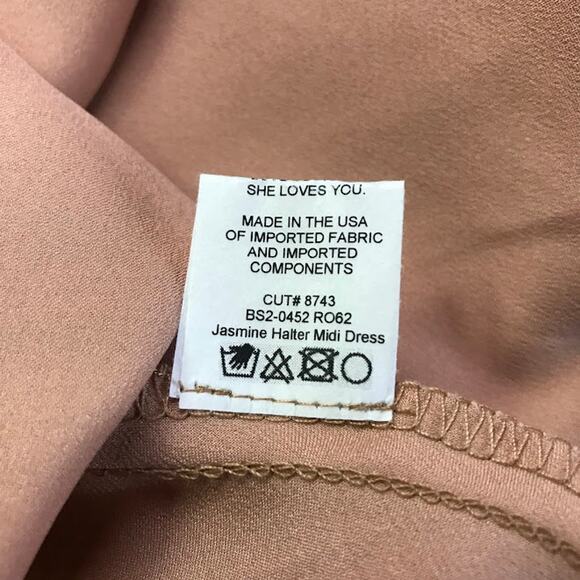 Show Me Your Mumu Jasmine Midi Dress L Crossover Halter Neck Open Back Satin - Picture 5 of 7